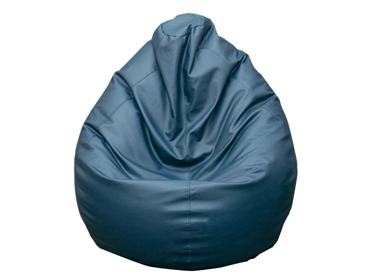 Lazy Panda Handmade Leather Bean Bags XL - Blue - مقعد جلدي
